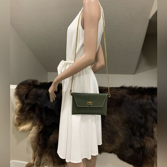 Hand Stitched Genuine Cowhide Leather Clutch/Wristlet/Crossbody & 2 Straps - Picture 6 of 13